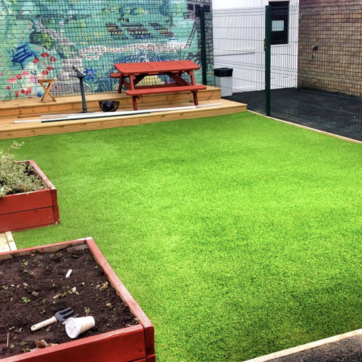 This is a picture of artificial grass on patio in Citrus Heights.